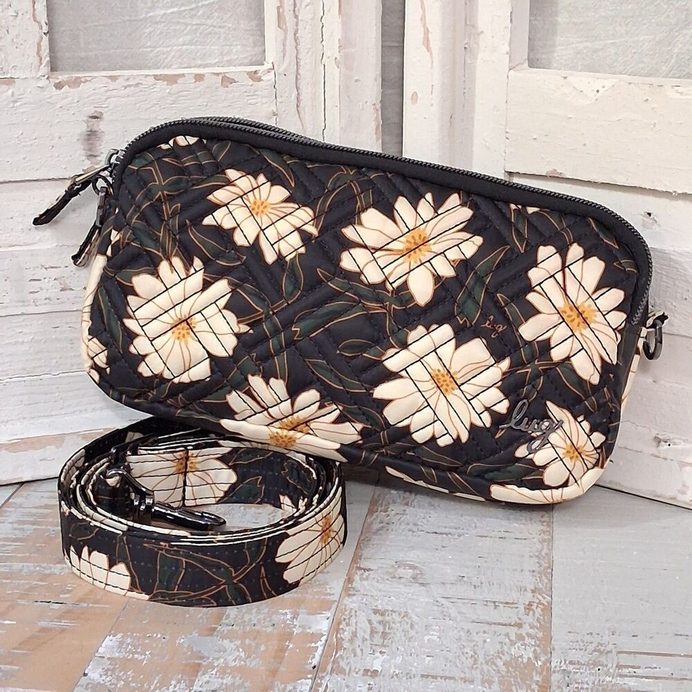 Lug Coupe XL Autumn Daisies Crossbody Purse Whimsigoth Dark Cottagecore Belt Bag
